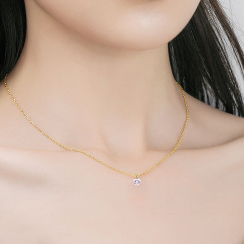 Amara – Blush Heart Halskette mit Rosafarbenem Diamanten